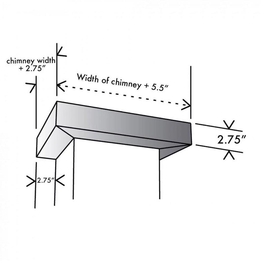 Vented Crown Molding Profile 6 for Wall Mount Range Hood in Stainless Steel D651635