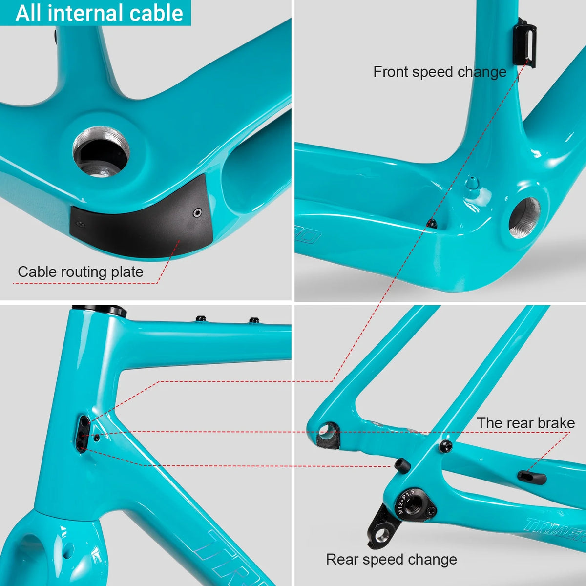 Blue Carbon Gravel Bike Frameset Q83501