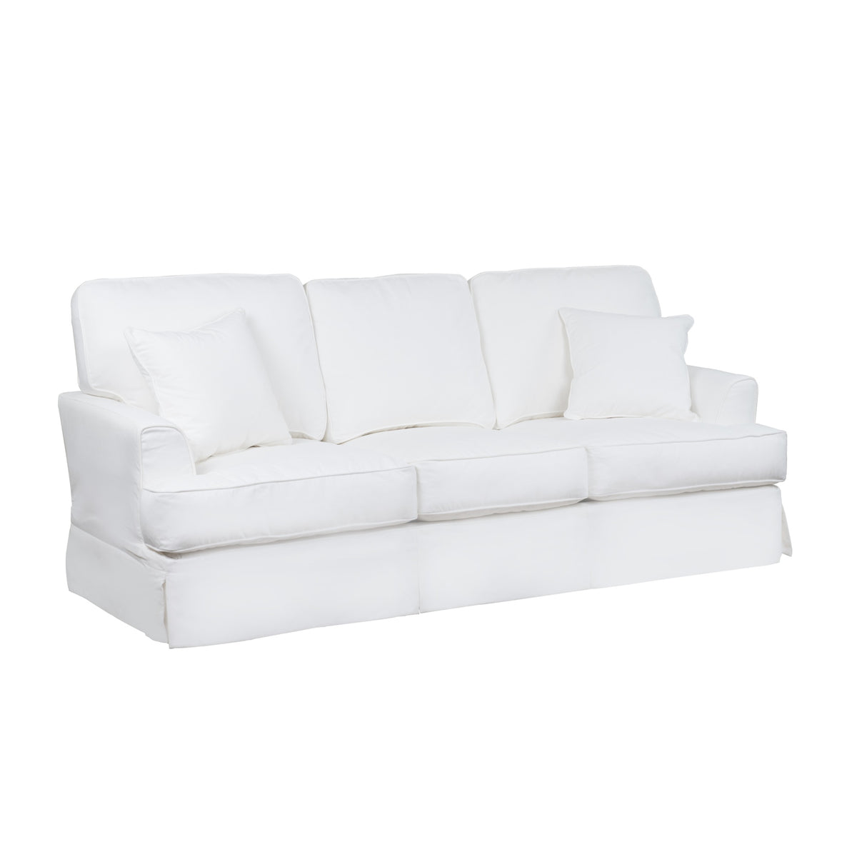 White 3-Piece Fabric Slipcover Living Room Set C60678