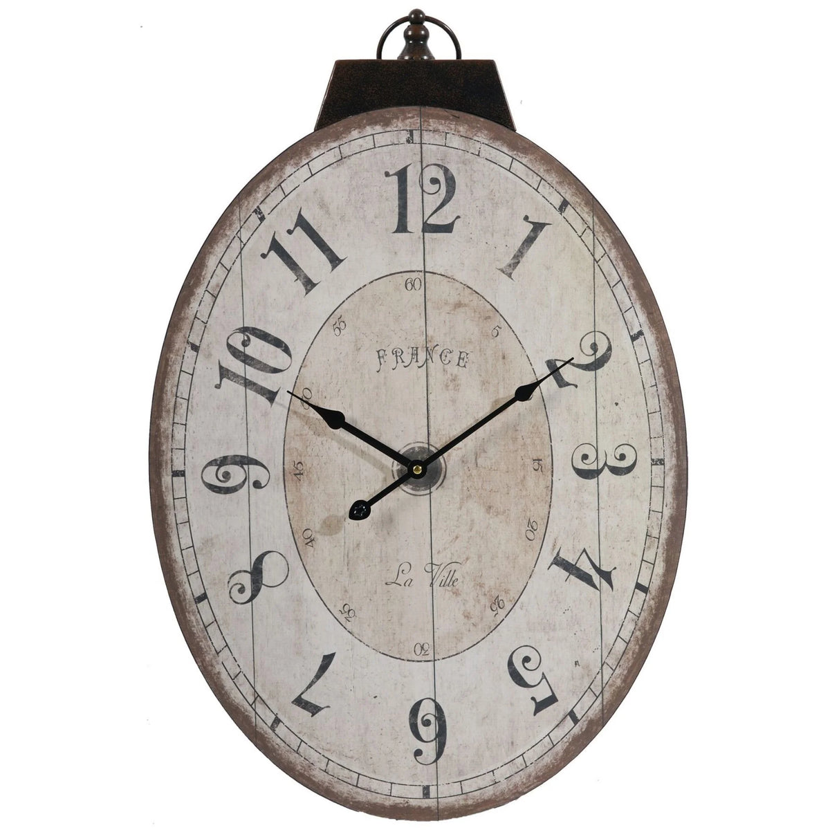 29" White and Black Oval Wall Clock X35999