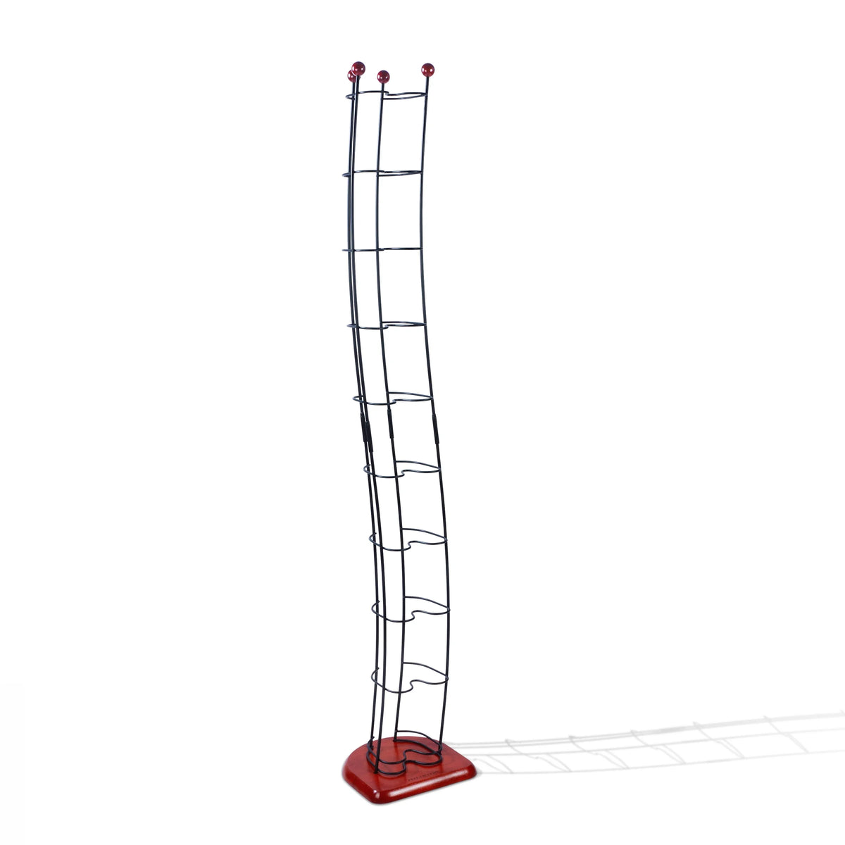 Black Steel CD Tower with Cherry Wood Base U5319