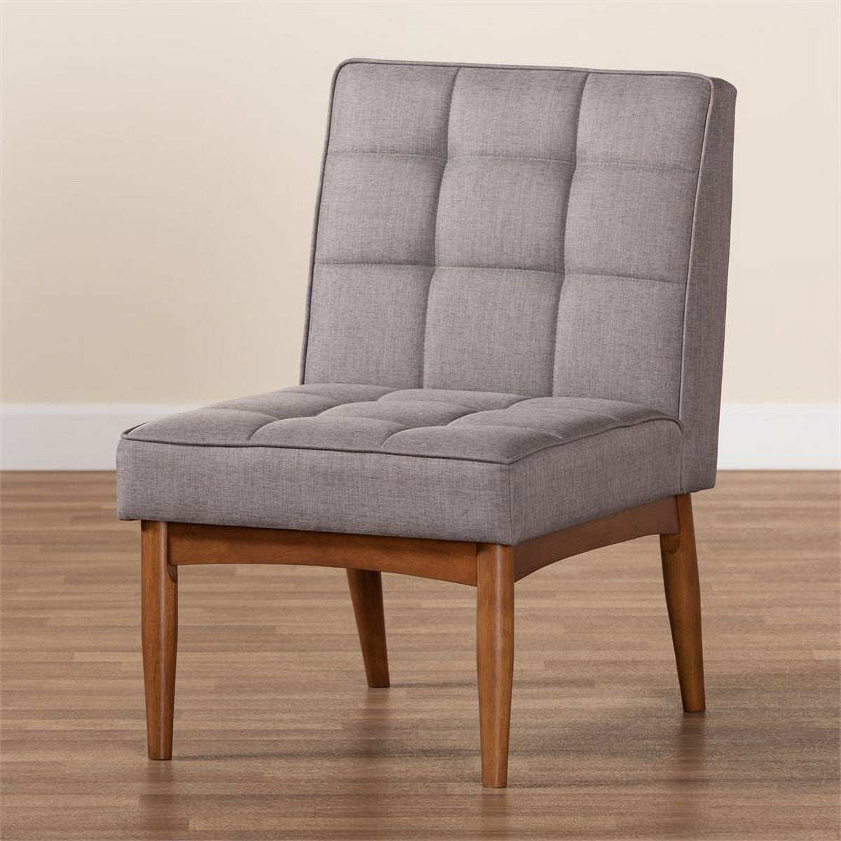 Grey and Walnut Brown Wood Dining Chair T75786