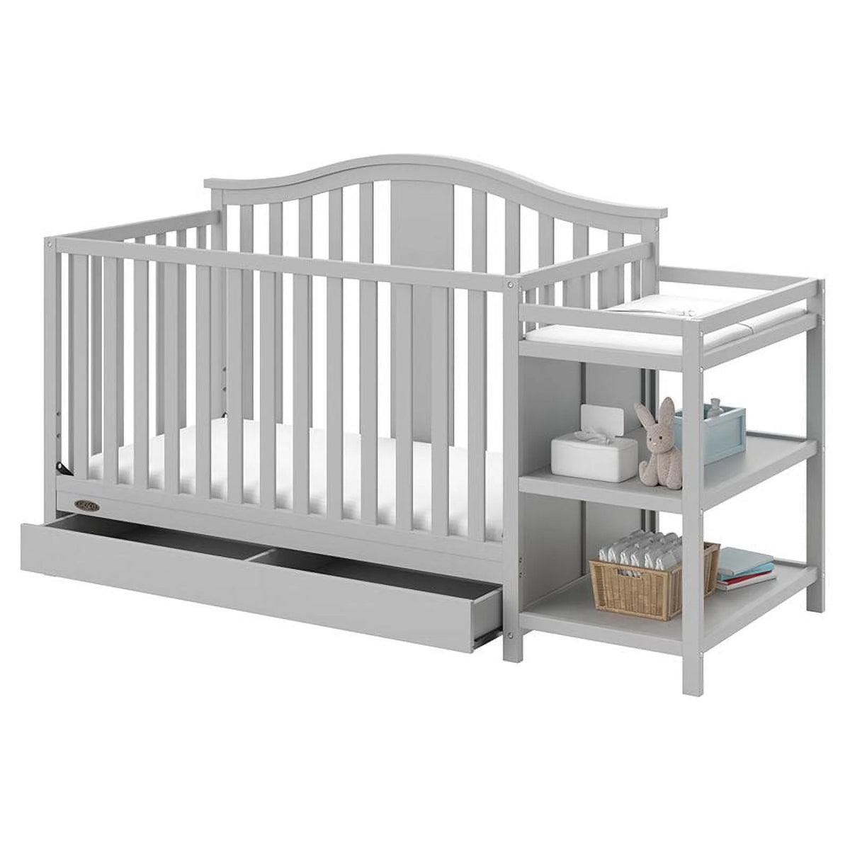 4-in-1 Convertible Crib and Changer with Drawer W110404