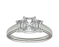 950 Platinum Radiant Cut Real Diamond Three Stone Ring T42020