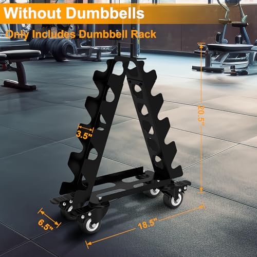 5 Tier Dumbbell Rack with Wheels L168