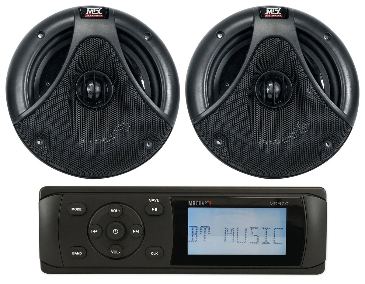 Marine Bluetooth Receiver Radio with 2 Speakers D5416