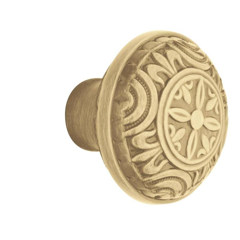 Single Knob Only Satin Brass and Brown U436