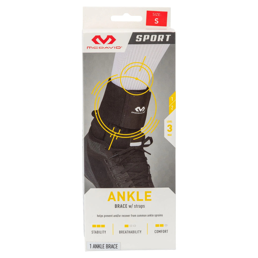 Black Small Ankle Brace with Strap Support V98870