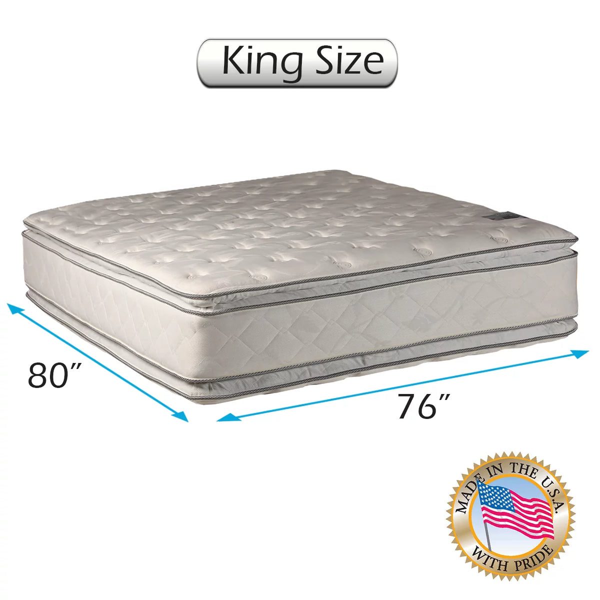 King Size Plush Eurotop Mattress with Mattress Cover I5830