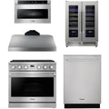 36 Gas Range, Range Hood, Dishwasher, Microwave and Wine Cooler M870