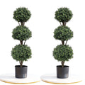 Set of 2 47 inch Artificial Boxwood Topiary Ball Tree Y76796