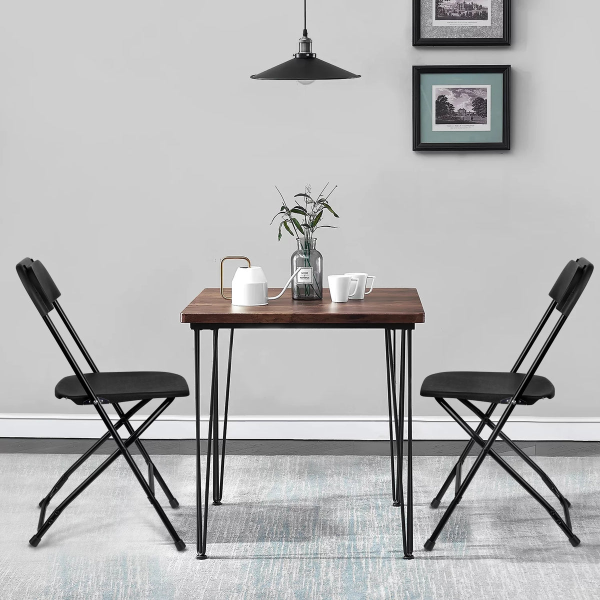 10 Pack Black Plastic Folding Chairs J12240