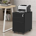 Black 3-Drawer Mobile Vertical Filing Cabinet W218901