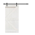 White Knotty Pine Wood Interior Sliding Barn Door with Hardware Kit B829
