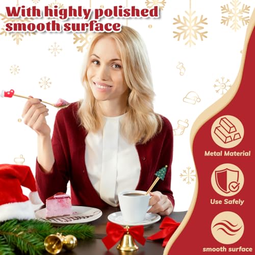 6 Pcs Golden Stainless Steel Coffee Spoons Set W858