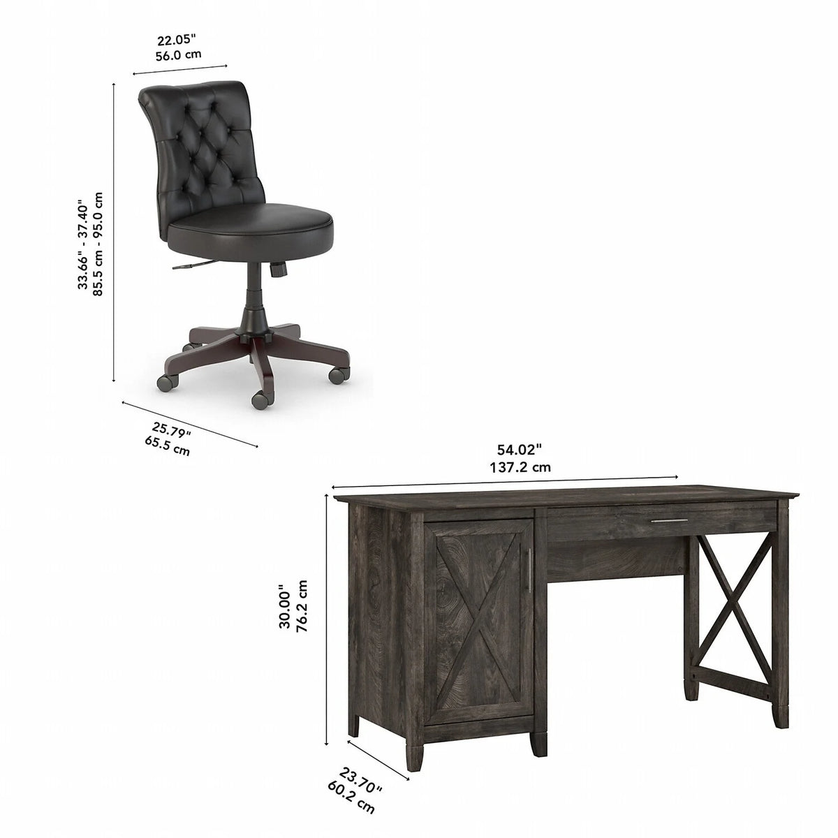 Computer Desk with Storage and Office Chair D9481