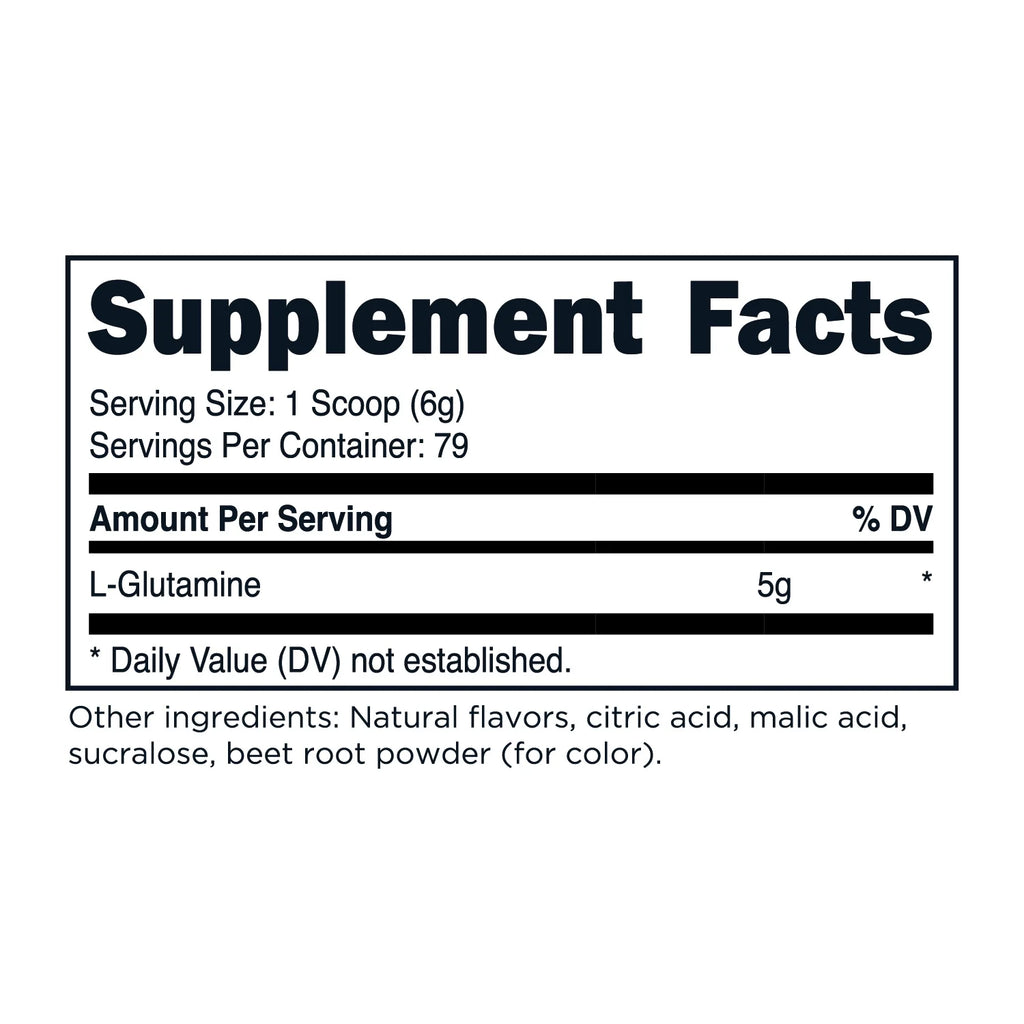 L-Glutamine Powder 500g Strawberry Lemonade Gluten Free Non-GMO G4011