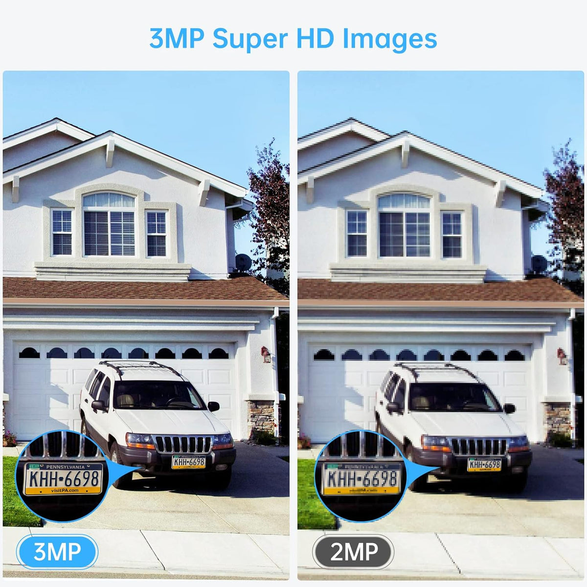 4pcs 3MP Wireless Security Camera System with Audio, Night Vision P956