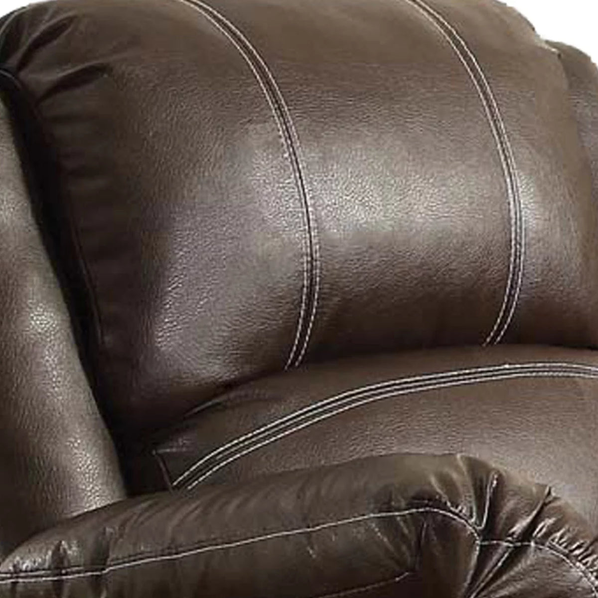 Brown Leather Upholstered Metal Reclining Chair W92015