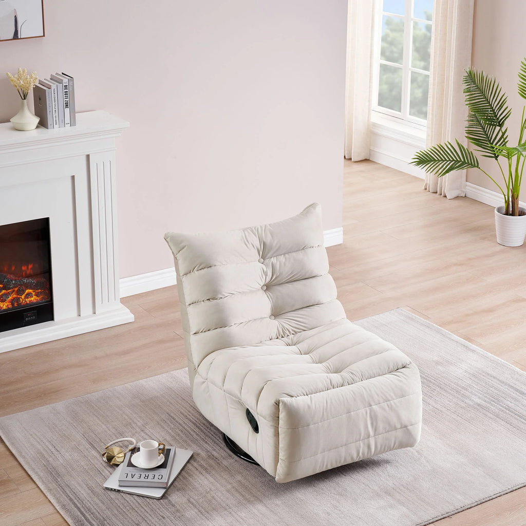 Rotatable Upholstered Lounge Chair with Side Pocket Z472