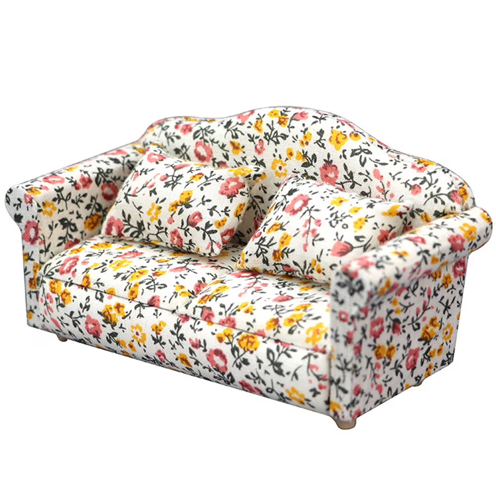 Miniature Dollhouse Couch with Pillow M5574