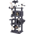 67" Multi-Level Cat Tree Tower with 2 Condos & Hammock Basket B5764