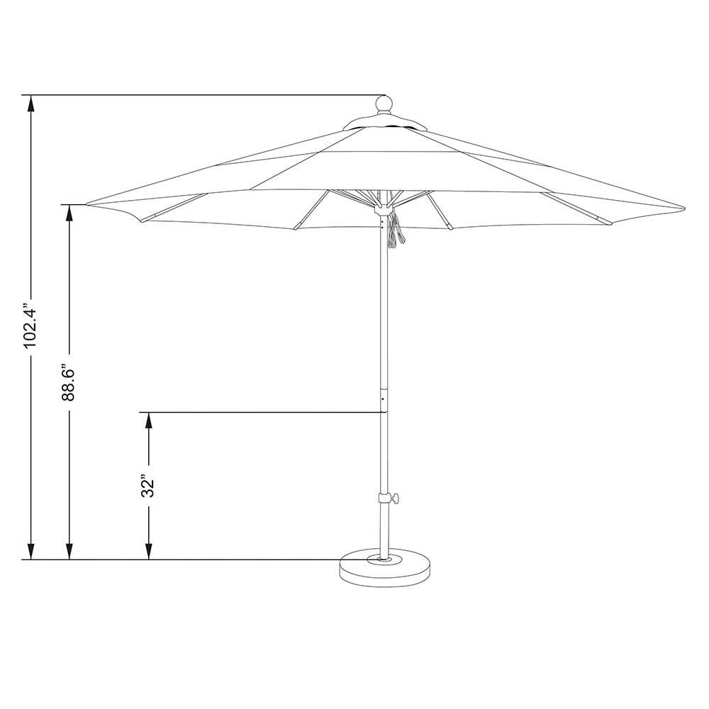 Yellow 11ft Bronze Market Umbrella V66743