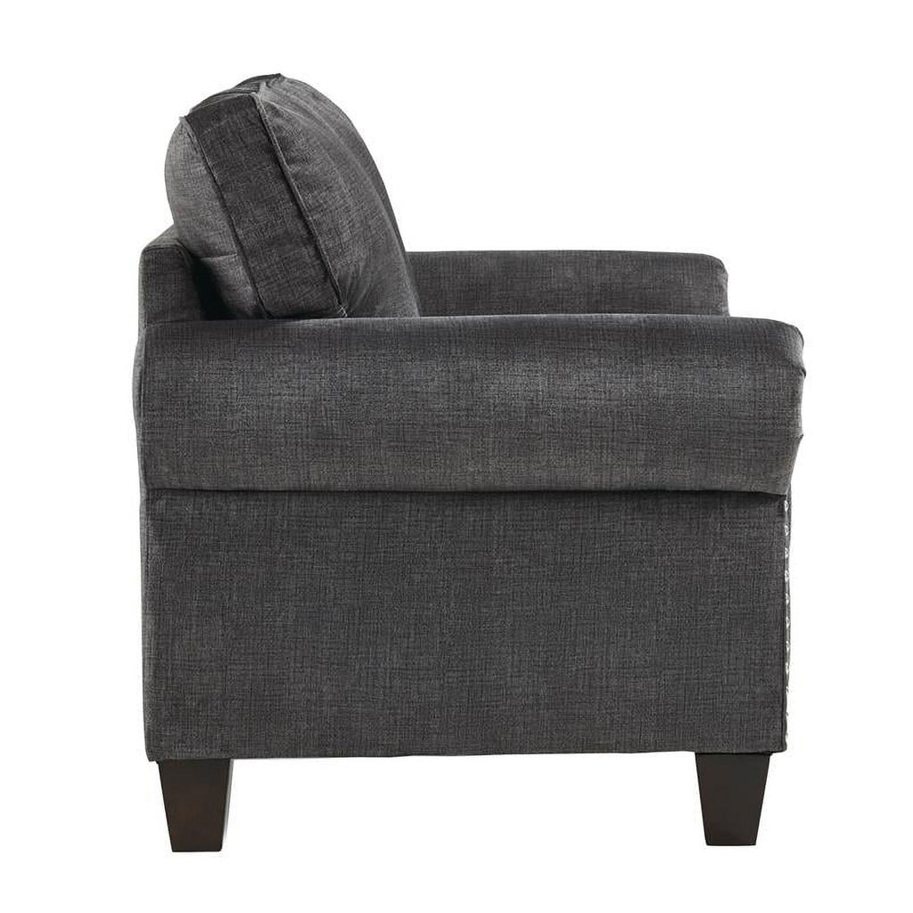 Dark Gray Microfiber Loveseat S427802