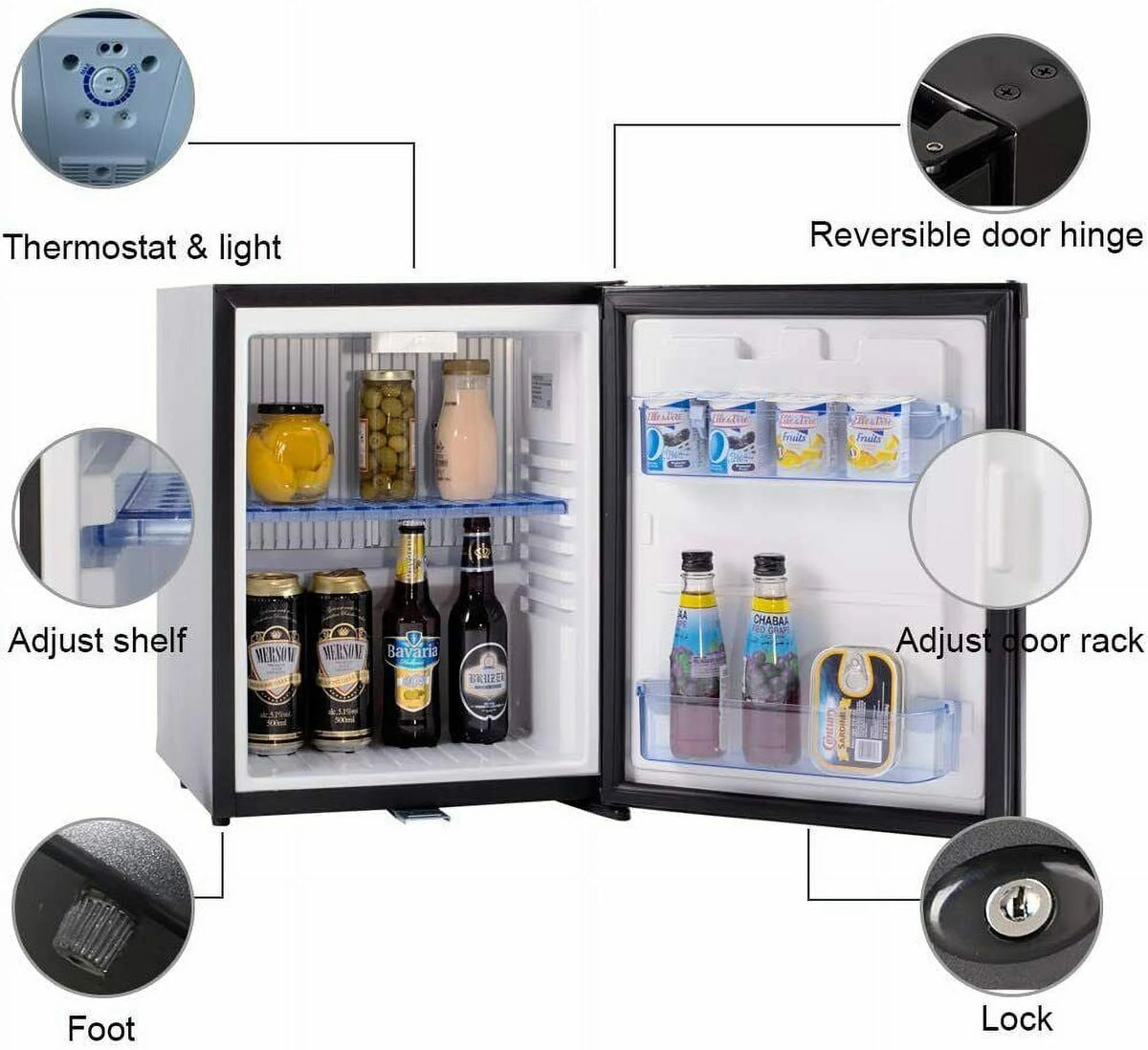110/12V 1.0 Cu ft Reversible Door Mini Refrigerator G214