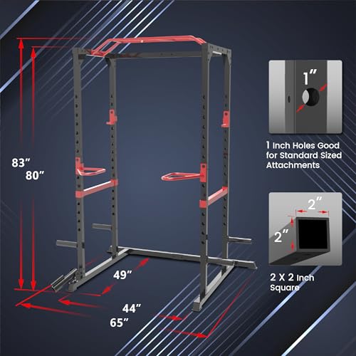 Power Cage Squat Rack with LAT Pulldown 800 lb Capacity L14770