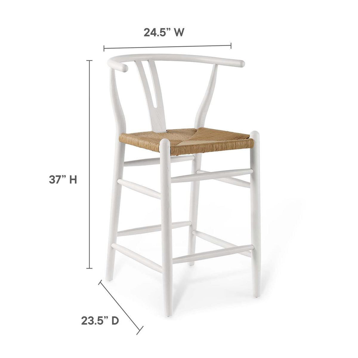 White Wood Counter Stool Set of 2 R62400