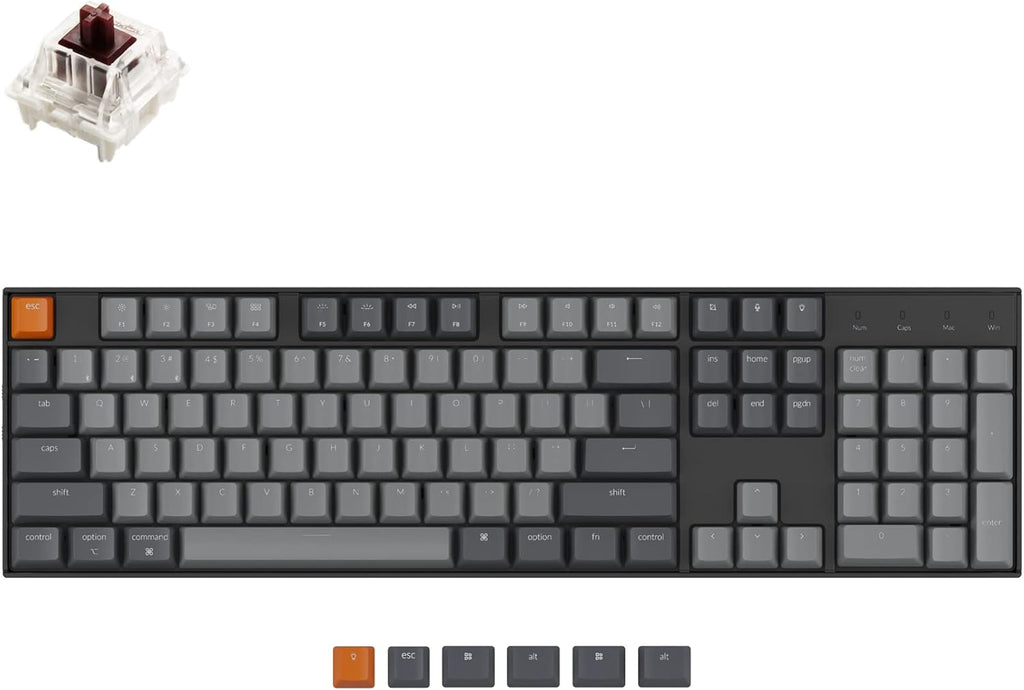 White LED Backlit Hot-Swappable Mechanical Keyboard V611