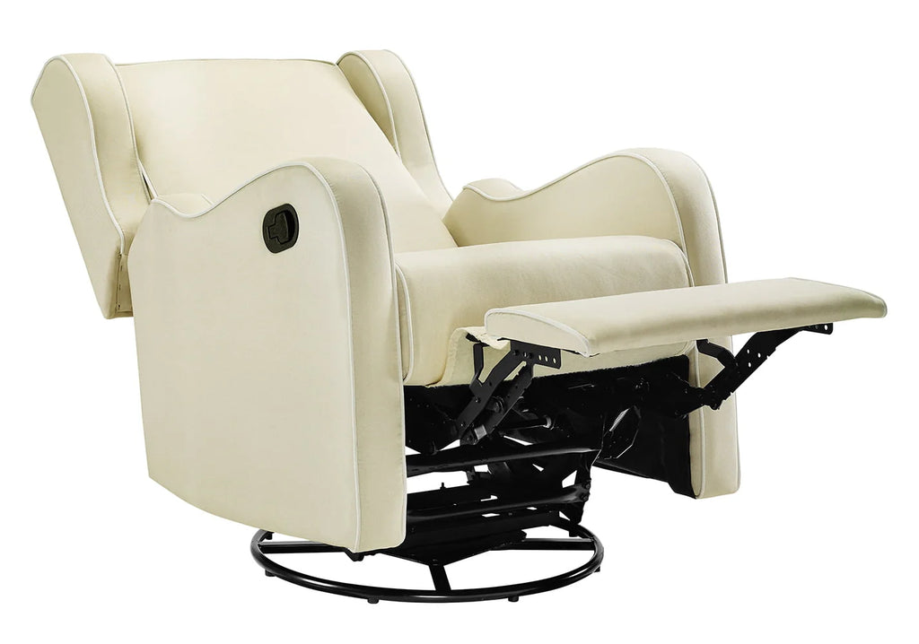 Gray Fabric Upholstered Swivel Gliding Recliner Q9918