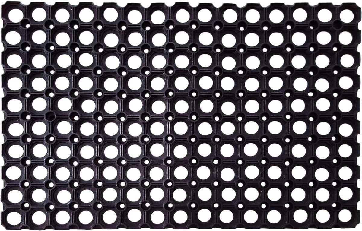 Interlocking Rubber Drainage Floor Mat, 24 x 16 inches, Pack of 2 A690202