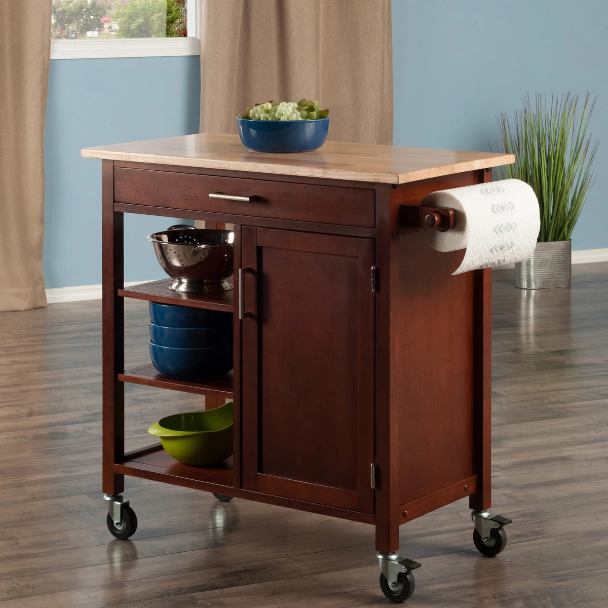Wood Kitchen Utility Cart J623719
