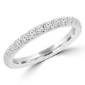 14K White Gold Semi-Eternity Wedding Band Ring N10805