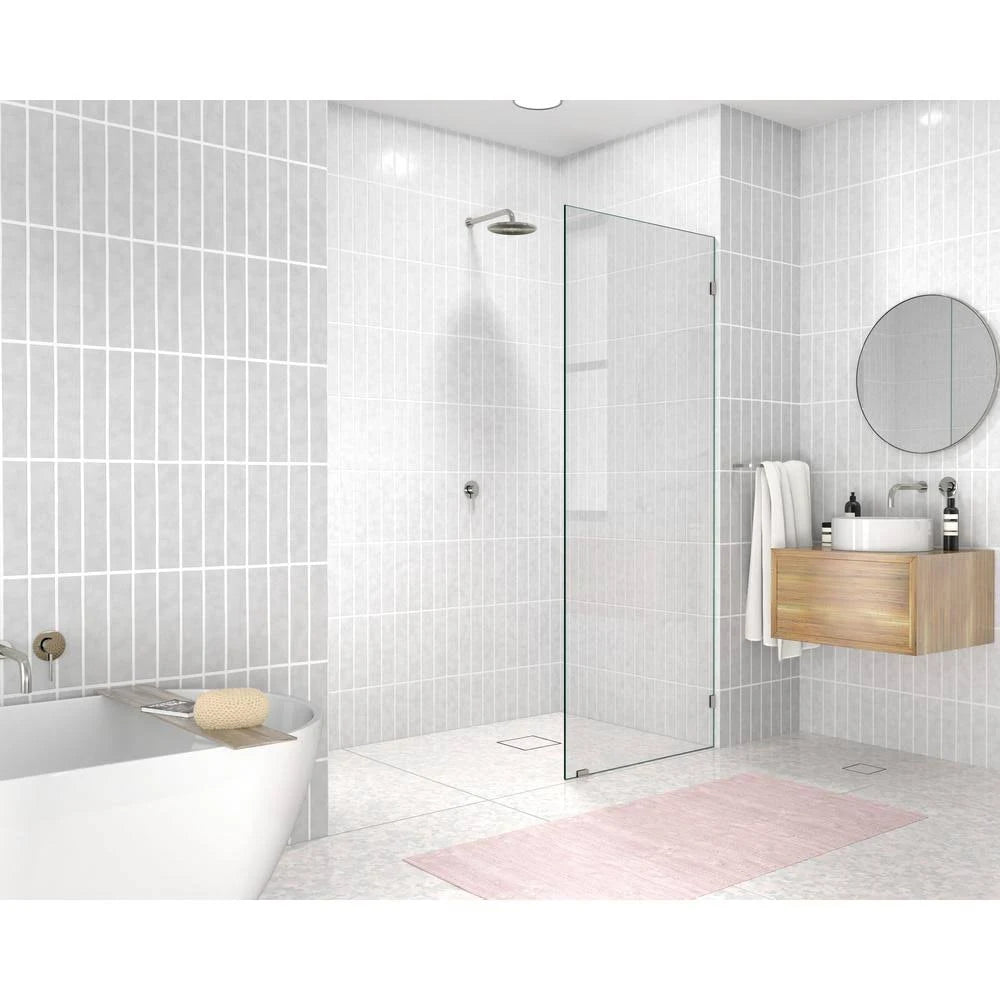 Frameless Shower Door Single Fixed Panel Brushed Nickel V821503
