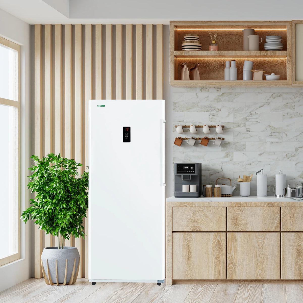 17 cu. ft Convertible Upright Freezer/Refrigerator in White with Reversible Door F8003