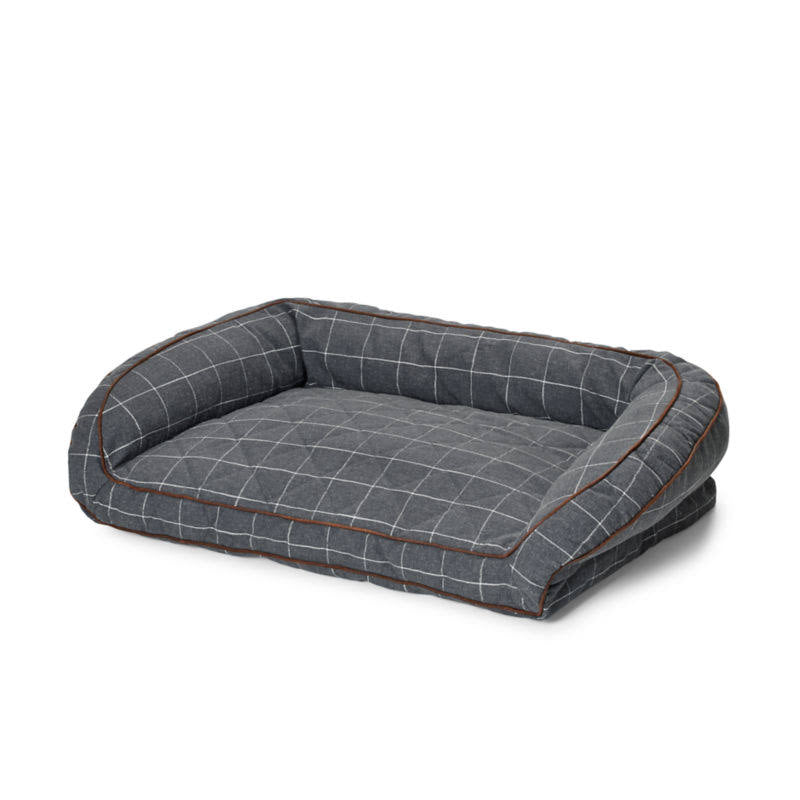 Charcoal Plaid Memory Foam Dog Bed U561