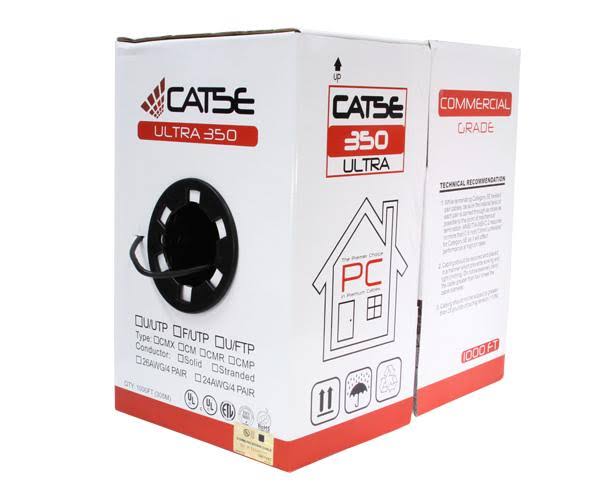 Red 24 AWG 1000ft Cat5e Riser Bulk Ethernet Cable D92461