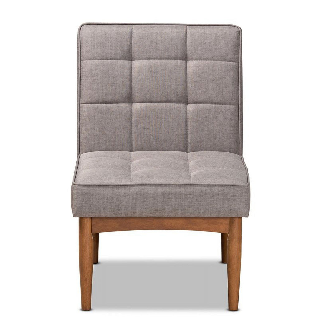 Grey and Walnut Brown Wood Dining Chair T75786