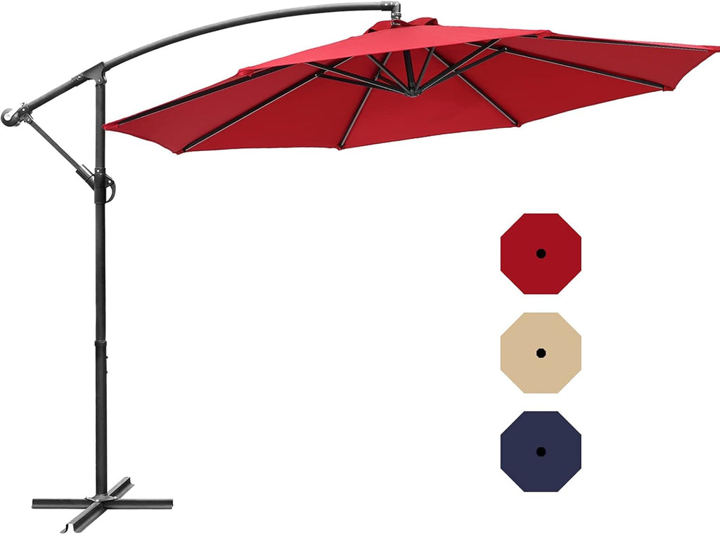 Navy Blue Rectangular Polyester Patio Table Umbrella O282