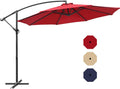 Navy Blue Rectangular Polyester Patio Table Umbrella O282