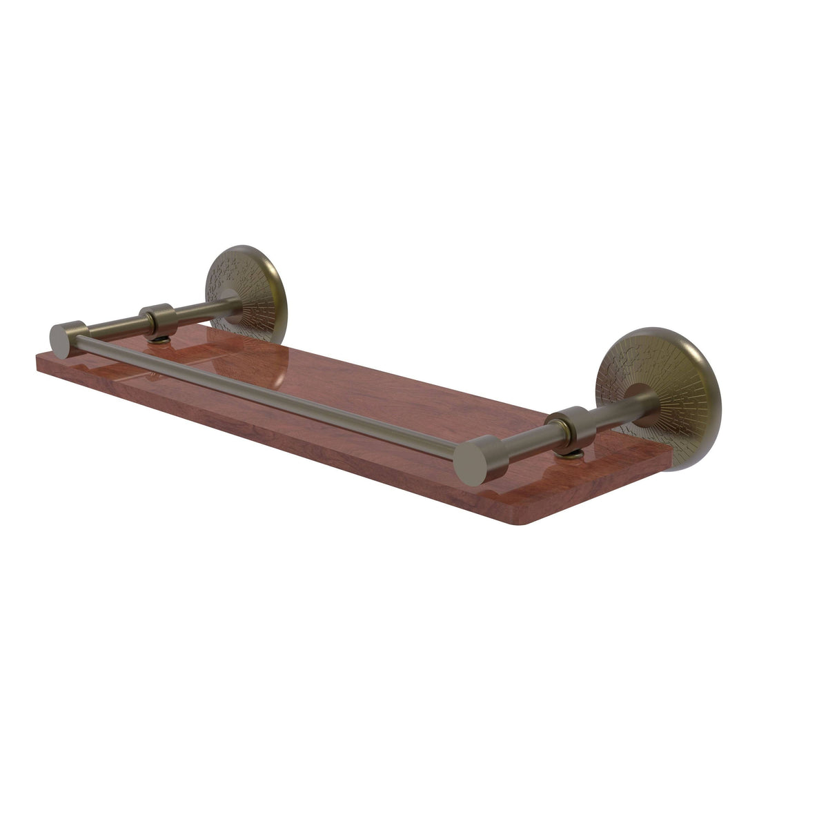 Matte Gray Solid Ironwood Shelf with Gallery Rail U4466