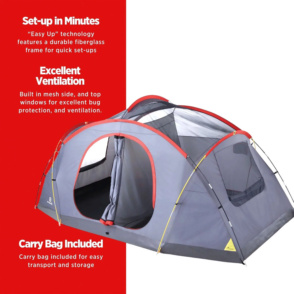 8 Person 3 Season Dome Tent with Room Divider and Rainfly, Red W269