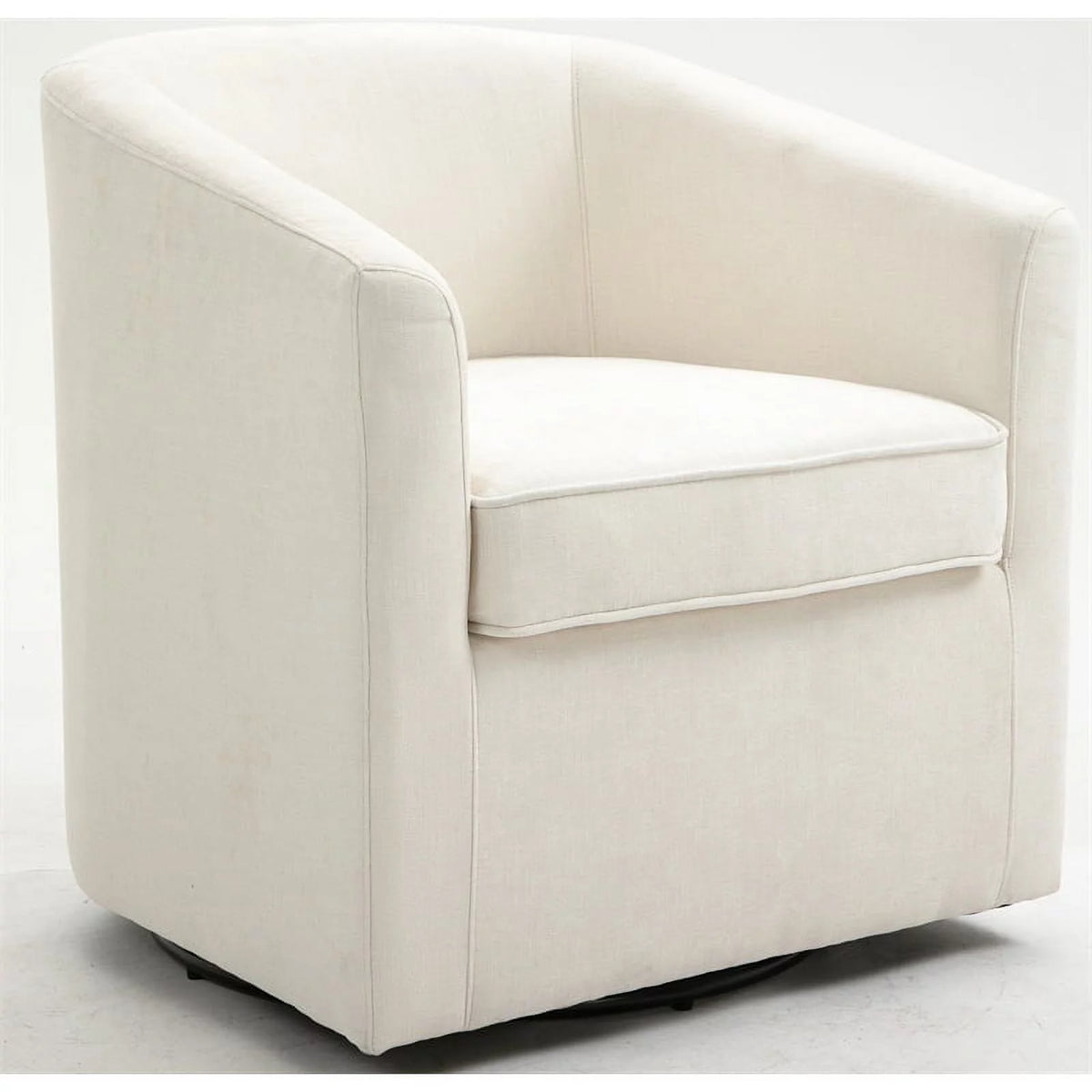 Beige Wood Swivel Upholstered Accent Chair V2241