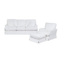 White 3-Piece Fabric Slipcover Living Room Set C60678