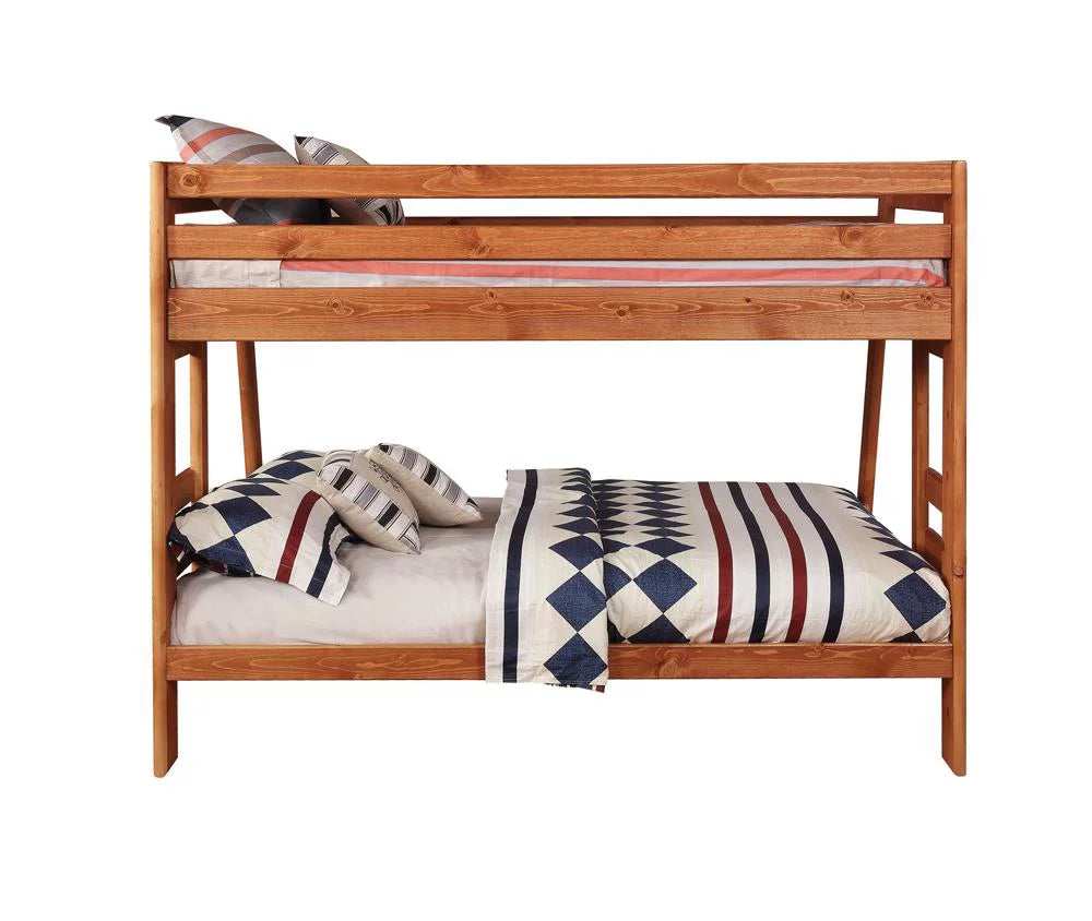Twin over Full Bunk Bed with Built-in Ladder G194324
