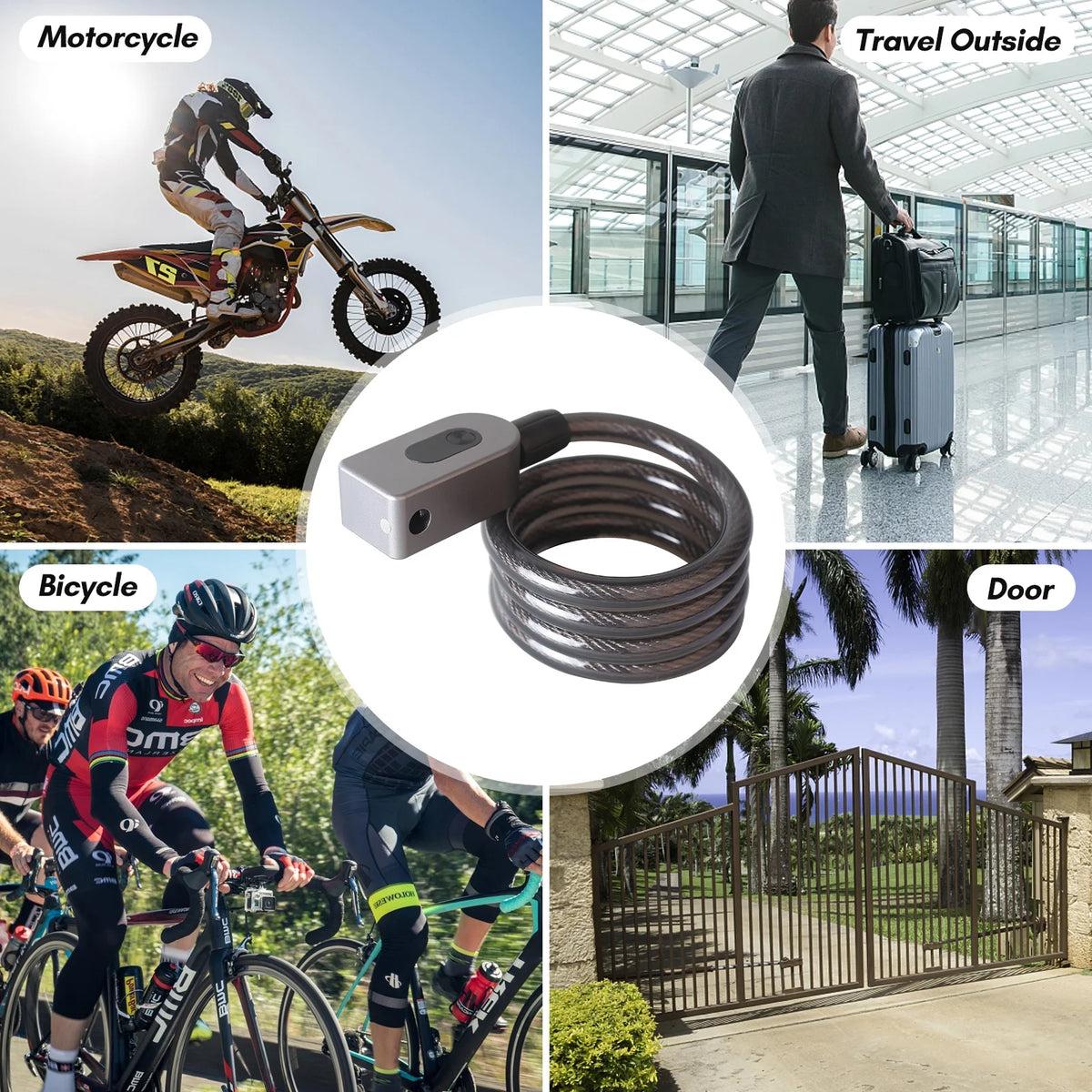 Cable Combination Lock with Built-in Battery P440