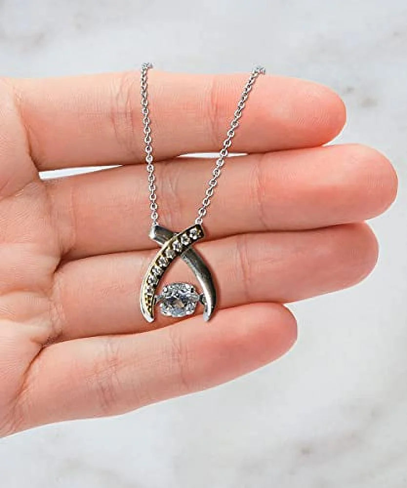 Wife Wishbone Dancing Necklace C4344